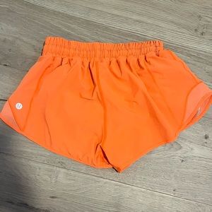 lululemon hotty hot shorts highlighter orange size 4